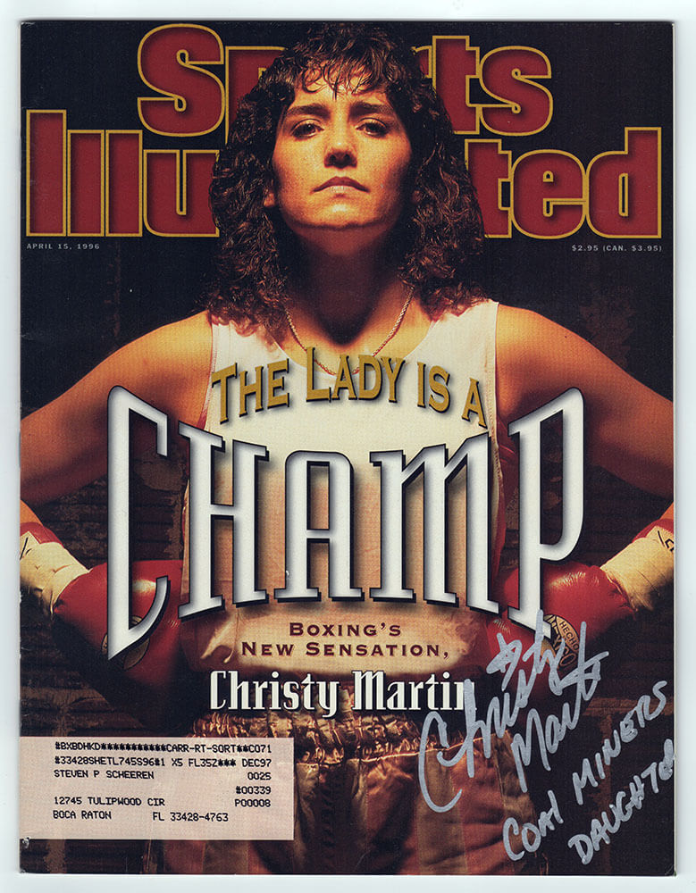 Christy Martin Signed Sports Illustrated April 4, 1996 Original Magazine w/Coal Miner's Daughter - MARMAG500 - Christy Martin Signed Sports Illustrated April 4, 1996 Original Magazine w/Coal Miner's Daughter product image