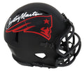 Curtis Martin Signed New England Patriots Eclipse Black Matte Riddell Speed Mini Helmet - MARMIN381 - Curtis Martin Signed New England Patriots Eclipse Black Matte Riddell Speed Mini Helmet product image