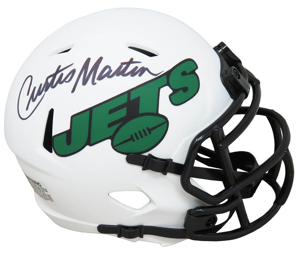 Curtis Martin Signed New York Jets Lunar Eclipe White Matte Riddell Speed Mini Helmet - MARMIN385 - Curtis Martin Signed New York Jets Lunar Eclipe White Matte Riddell Speed Mini Helmet product image