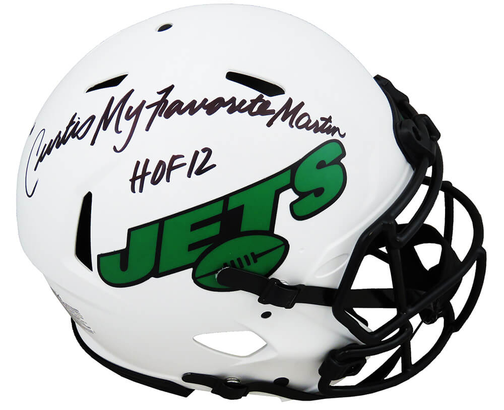 Curtis Martin Signed New York Jets Lunar Eclipse Riddell Authentic Speed Helmet w/HOF'12, My Favorite - MARPRO331 - Curtis Martin Signed New York Jets Lunar Eclipse Riddell Authentic Speed Helmet w/HOF'12, My Favorite product image