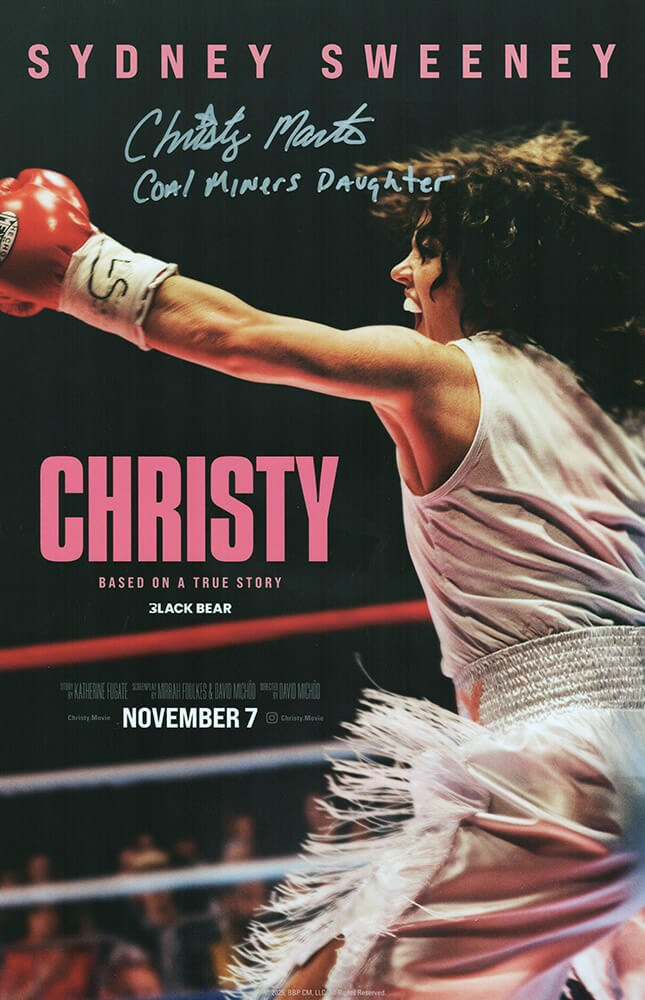 Christy Martin Signed Christy 11x17 Movie Poster w/Coal Miner's Daughter - MARPST501 - Christy Martin Signed Christy 11x17 Movie Poster w/Coal Miner's Daughter product image