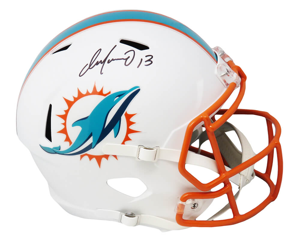 Dan Marino Signed Miami Dolphins Flat White Matte Riddell Full Size Speed Replica Helmet - MARREP342 - Dan Marino Signed Miami Dolphins Flat White Matte Riddell Full Size Speed Replica Helmet product image