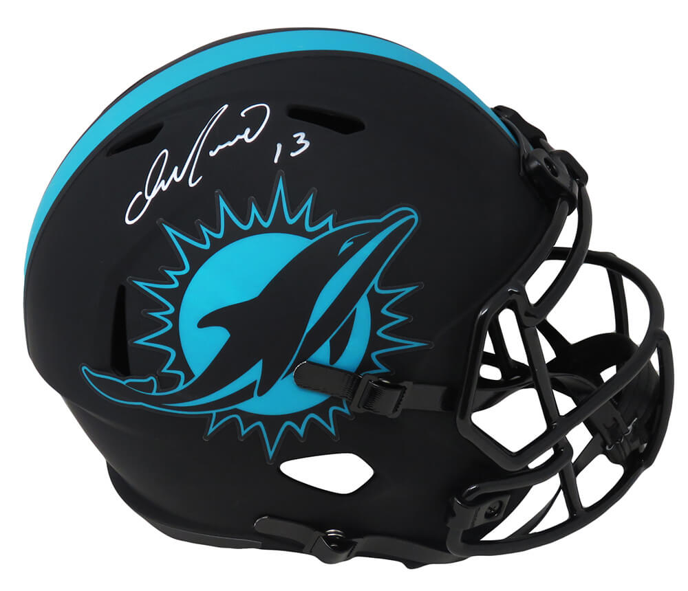 Dan Marino Signed Miami Dolphins Eclipse Black Matte Riddell Full Size Speed Replica Helmet - MARREP343 - Dan Marino Signed Miami Dolphins Eclipse Black Matte Riddell Full Size Speed Replica Helmet product image
