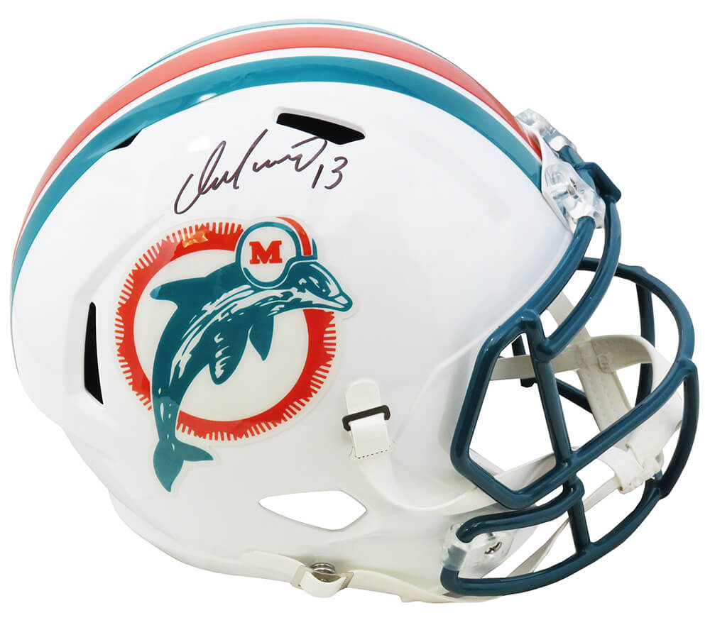 Dan Marino Signed Miami Dolphins Throwback Riddell Full Size Speed Replica Helmet - MARREP345 - Dan Marino Signed Miami Dolphins Throwback Riddell Full Size Speed Replica Helmet product image