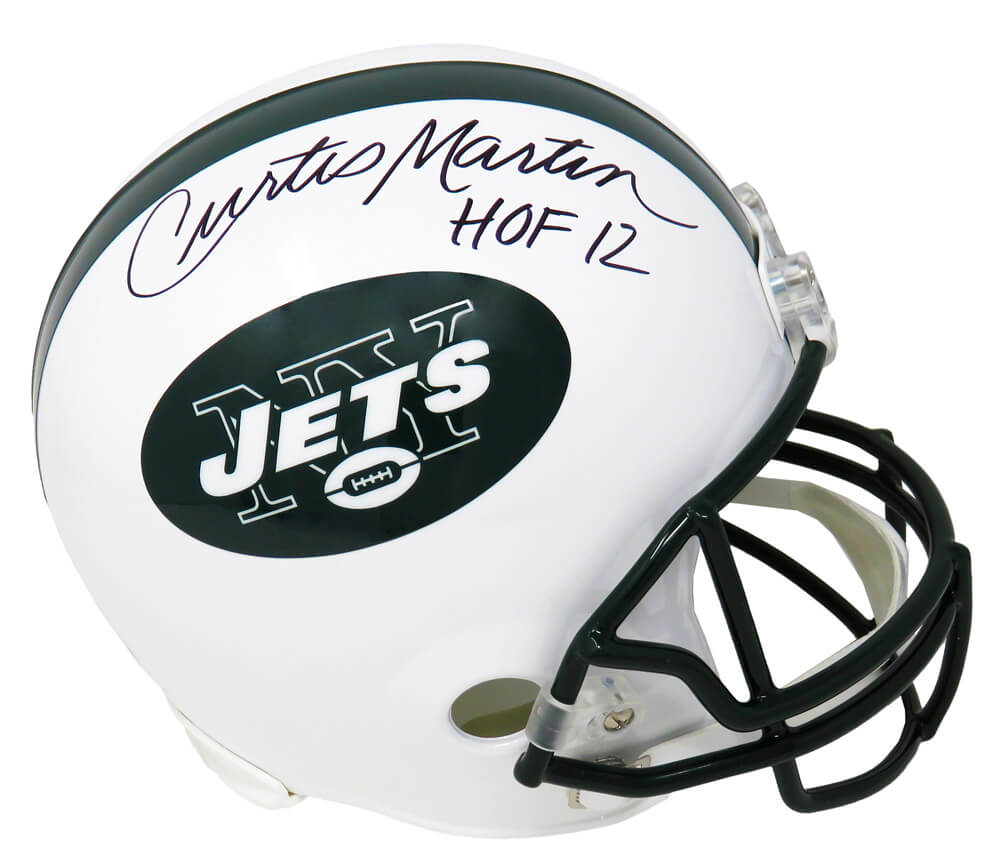 Curtis Martin Signed New York Jets Riddell Full Size Replica Helmet w/HOF'12 (JSA) - MARREP350 - Curtis Martin Signed New York Jets Riddell Full Size Replica Helmet w/HOF'12 (JSA) product image