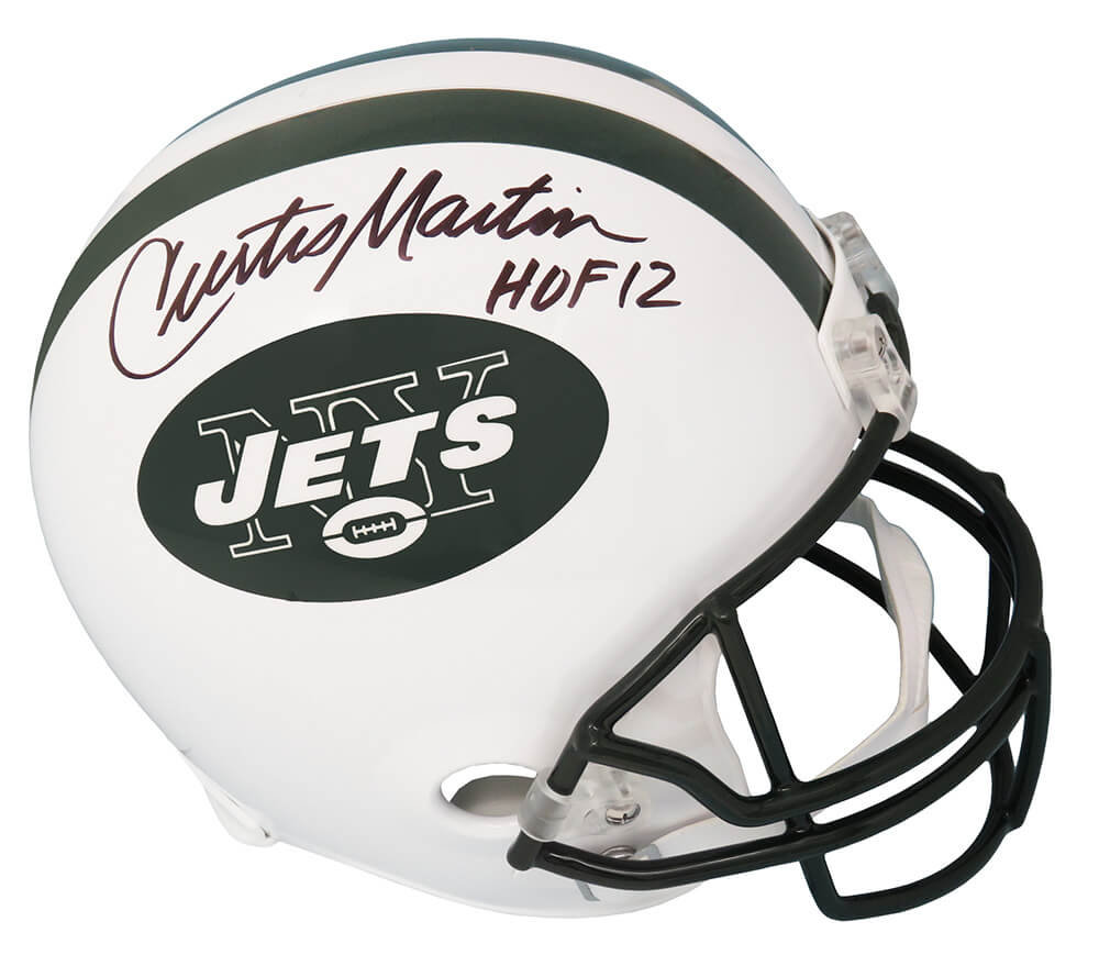 Curtis Martin Signed New York Jets Riddell Full Size Replica Helmet w/HOF'12 - MARREP352 - Curtis Martin Signed New York Jets Riddell Full Size Replica Helmet w/HOF'12 product image