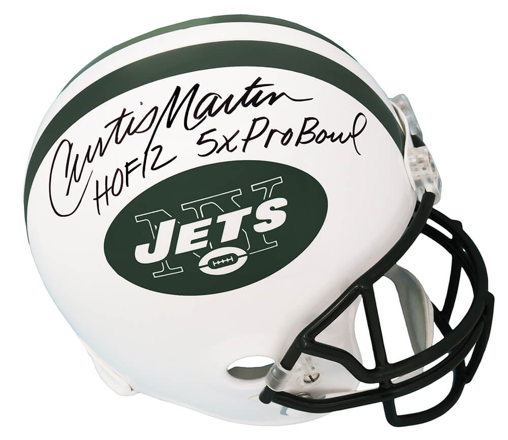 Curtis Martin Signed New York Jets Riddell Full Size Replica Helmet w/HOF'12, 5x Pro Bowl - MARREP353 - Curtis Martin Signed New York Jets Riddell Full Size Replica Helmet w/HOF'12, 5x Pro Bowl product image