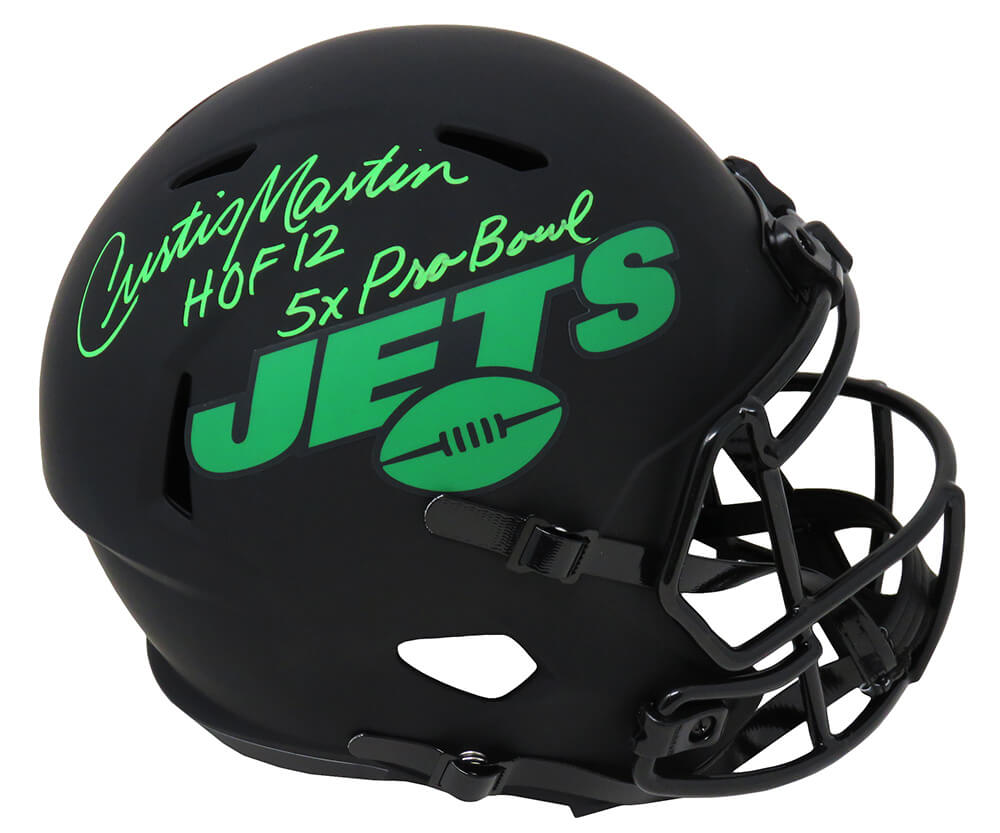 Curtis Martin Signed New York Jets Eclipse Riddell Full Size Speed Replica Helmet w/HOF'12, 5x Pro Bowl - MARREP357 - Curtis Martin Signed New York Jets Eclipse Riddell Full Size Speed Replica Helmet w/HOF'12, 5x Pro Bowl product image