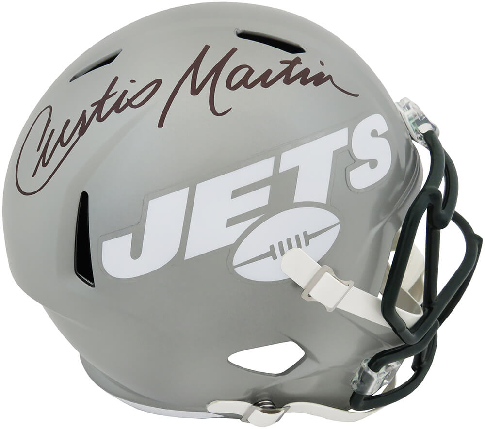 Curtis Martin Signed New York Jets FLASH Riddell Full Size Speed Replica Helmet - MARREP366 - Curtis Martin Signed New York Jets FLASH Riddell Full Size Speed Replica Helmet product image