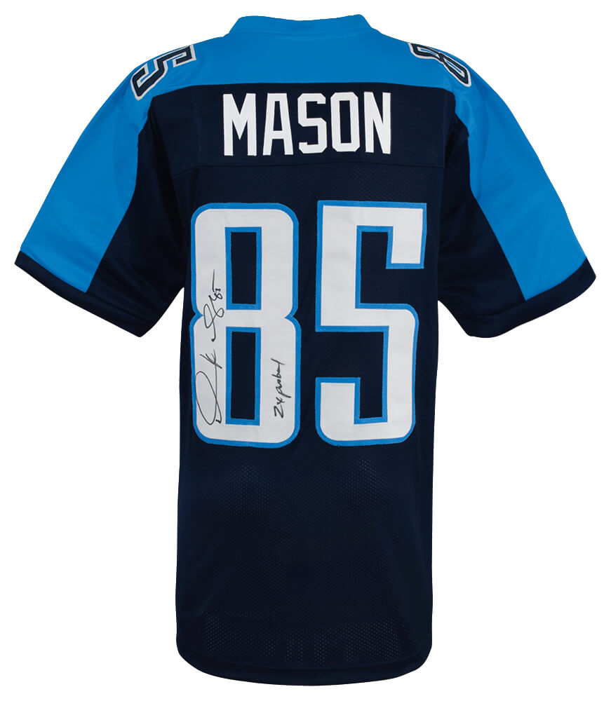 Derrick Mason Signed Blue Custom Football Jersey w/2x Pro Bowl - MASJRY303 - Derrick Mason Signed Blue Custom Football Jersey w/2x Pro Bowl product image