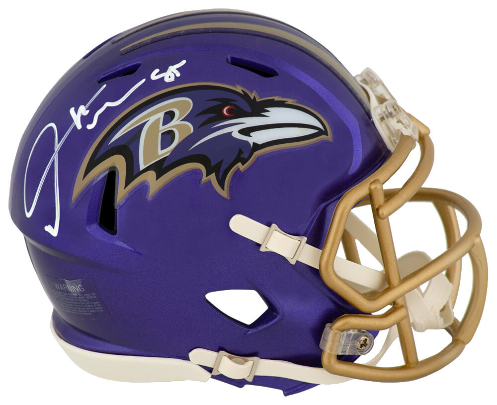 Derrick Mason Signed Baltimore Ravens FLASH Riddell Speed Mini Helmet - MASMIN303 - Derrick Mason Signed Baltimore Ravens FLASH Riddell Speed Mini Helmet product image