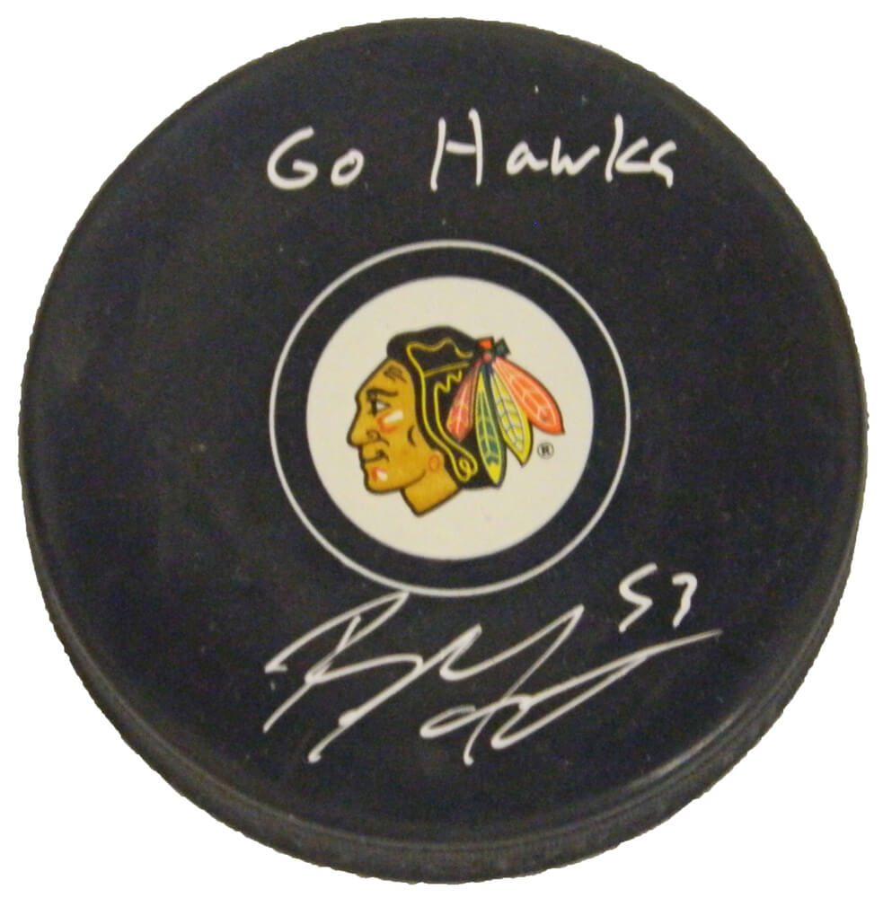 Brandon Mashinter Signed Chicago Blackhawks Logo Hockey Puck w/Go Hawks - MASPUC400 - Brandon Mashinter Signed Chicago Blackhawks Logo Hockey Puck w/Go Hawks product image