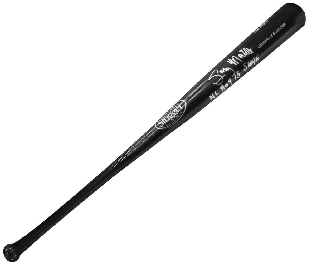 Gary Matthews Signed Louisville Slugger Black Baseball Bat w/NL ROY '73, Sarge - MATBAT101 - Gary Matthews Signed Louisville Slugger Black Baseball Bat w/NL ROY '73, Sarge product image