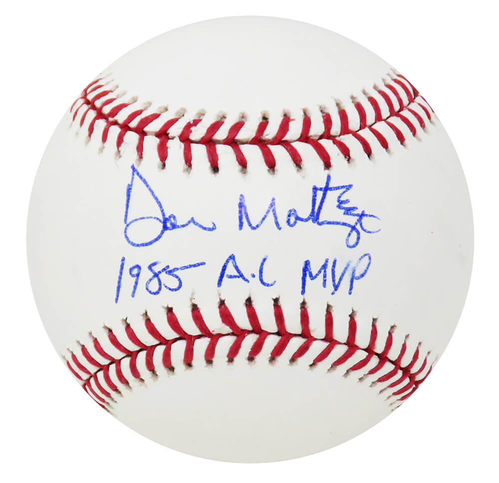 Don Mattingly Signed Rawlings MLB Baseball w/1985 AL MVP - MATBSB102 - Don Mattingly Signed Rawlings MLB Baseball w/1985 AL MVP product image