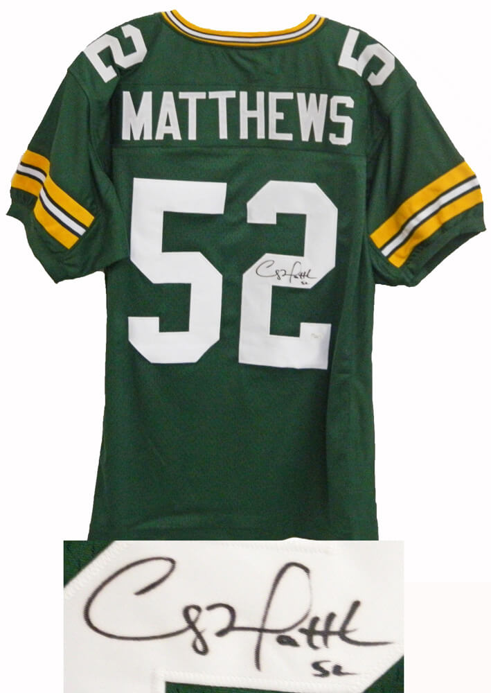 Clay Matthews Signed Green Custom Jersey - MATJRY300 - Clay Matthews Signed Green Custom Jersey product image