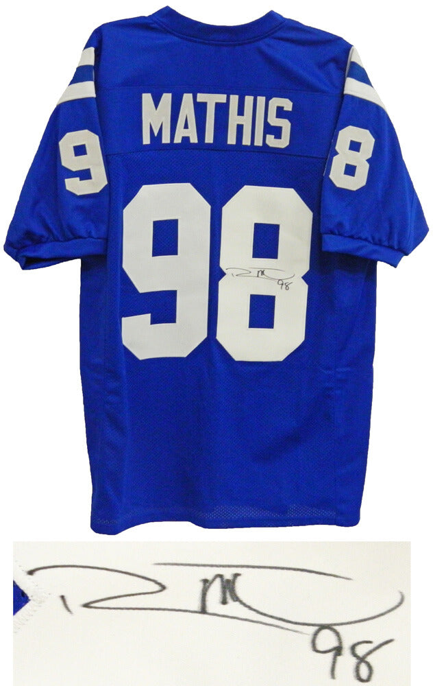 Robert Mathis Signed Blue Custom Football Jersey - MATJRY312 - Robert Mathis Signed Blue Custom Football Jersey product image