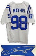 Robert Mathis Signed White Custom Football Jersey - MATJRY314 - Robert Mathis Signed White Custom Football Jersey product image
