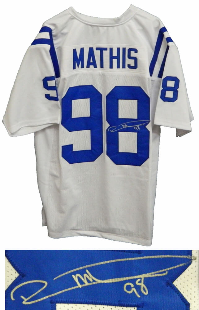 Robert Mathis Signed White Custom Football Jersey - MATJRY314 - Robert Mathis Signed White Custom Football Jersey product image
