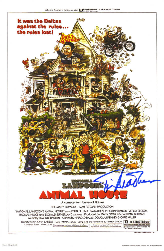 Tim Matheson Signed Animal House 11x17 Movie Poster - MATPST500 - Tim Matheson Signed Animal House 11x17 Movie Poster product image