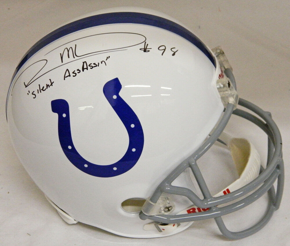 Robert Mathis Signed Colts Riddell Full-Size Replica Helmet w/Silent Assassin - MATREP301 - Robert Mathis Signed Colts Riddell Full-Size Replica Helmet w/Silent Assassin product image