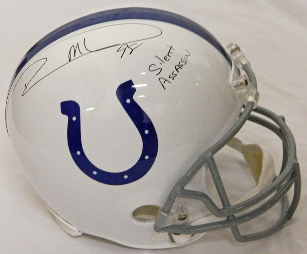 Robert Mathis Signed Indianapolis Colts Riddell Full-Size Replica Helmet w/Silent Assassin - MATREP304 - Robert Mathis Signed Indianapolis Colts Riddell Full-Size Replica Helmet w/Silent Assassin product image