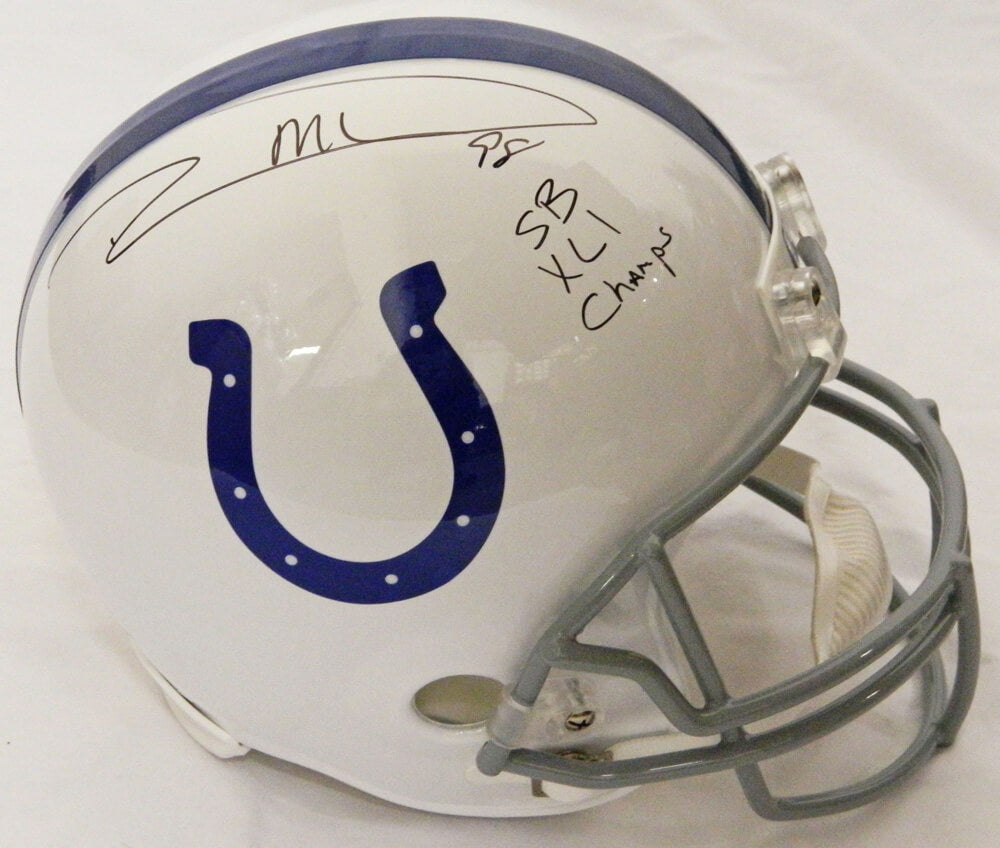 Robert Mathis Signed Indianapolis Colts Riddell Full-Size Replica Helmet w/SB XLI Champs - MATREP305 - Robert Mathis Signed Indianapolis Colts Riddell Full-Size Replica Helmet w/SB XLI Champs product image