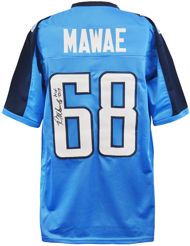Kevin Mawae Signed Blue Custom Football Jersey w/HOF 2019 - MAWJRY301 - Kevin Mawae Signed Blue Custom Football Jersey w/HOF 2019 product image