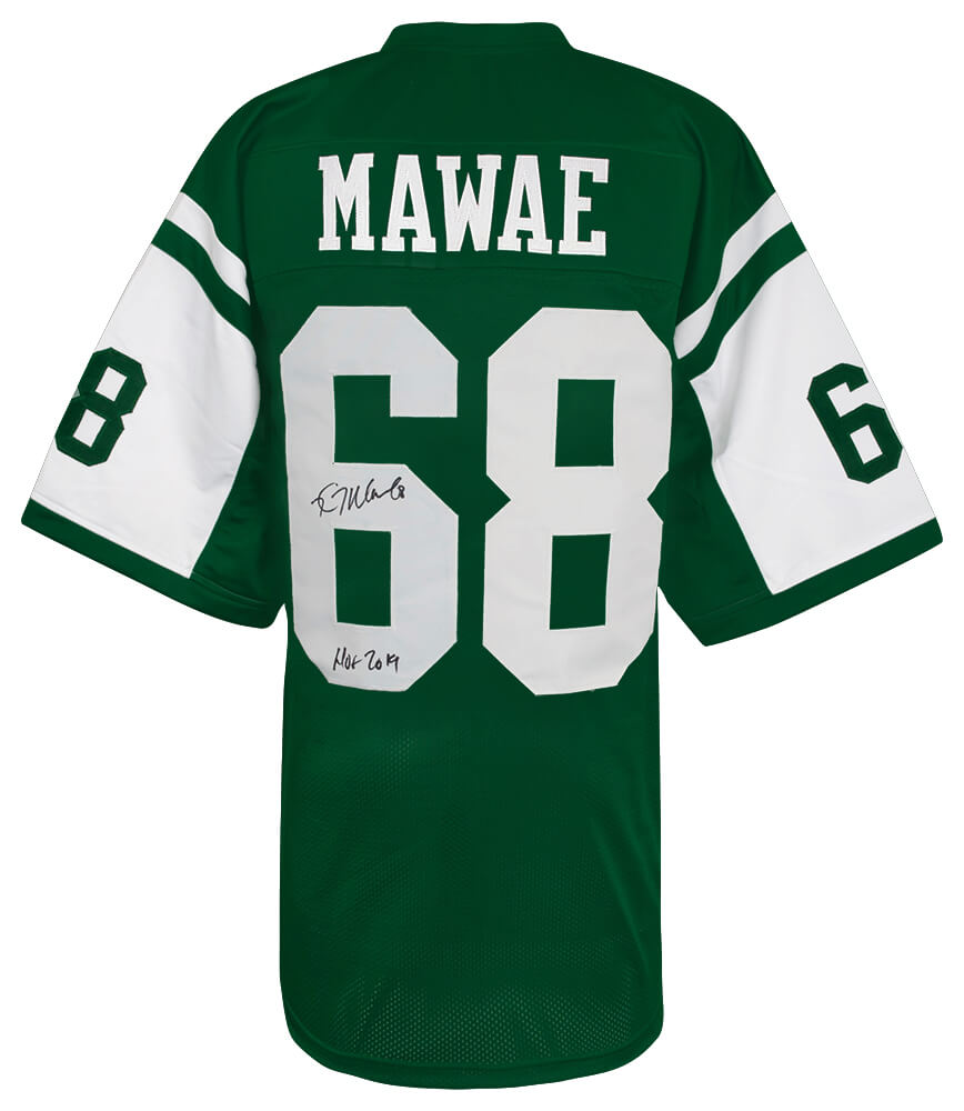 Kevin Mawae Signed Green T/B Custom Football Jersey w/HOF 2019 - MAWJRY302 - Kevin Mawae Signed Green T/B Custom Football Jersey w/HOF 2019 product image