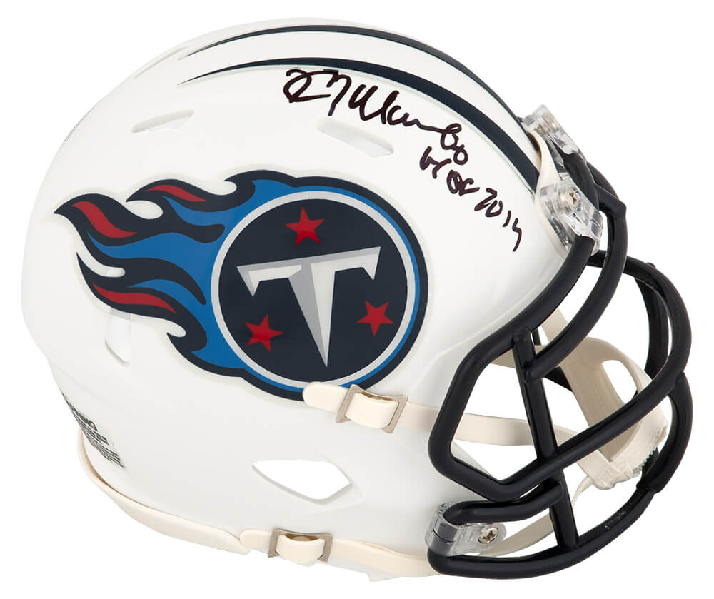 Kevin Mawae Signed Tennessee Titans Throwback Riddell Speed Mini Helmet w/HOF 2019 - MAWMIN308 - Kevin Mawae Signed Tennessee Titans Throwback Riddell Speed Mini Helmet w/HOF 2019 product image