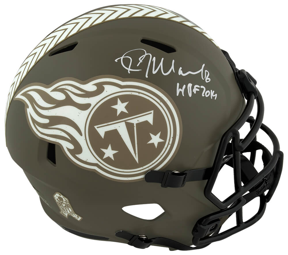 Kevin Mawae Signed Tennessee Titans SALUTE Riddell Full Size Speed Replica Helmet w/HOF 2019 - MAWREP307 - Kevin Mawae Signed Tennessee Titans SALUTE Riddell Full Size Speed Replica Helmet w/HOF 2019 product image