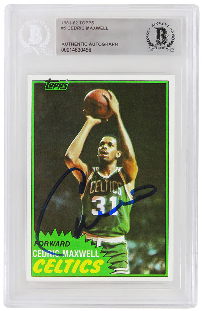 Cedric Maxwell Signed Boston Celtics 1981-82 Topps Basketball Card #5 - (Beckett Encapsulated) - MAXCAR202 - Cedric Maxwell Signed Boston Celtics 1981-82 Topps Basketball Card #5 - (Beckett Encapsulated) product image