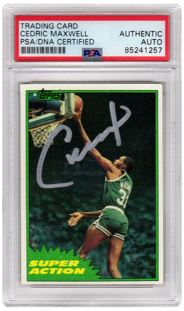 Cedric Maxwell Signed Boston Celtics 1981-82 Topps Basketball Trading Card #107 - (PSA Encapsulated) - MAXCAR204 - Cedric Maxwell Signed Boston Celtics 1981-82 Topps Basketball Trading Card #107 - (PSA Encapsulated) product image