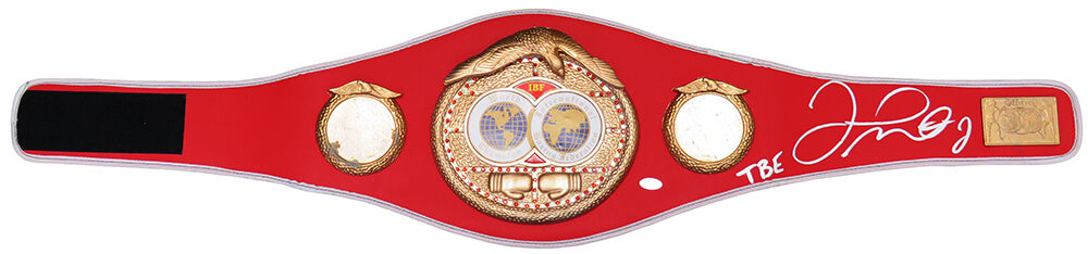 Floyd Mayweather Jr. Signed Boxing Championship Red Full Size Belt w/TBE (Beckett) - MAYBLT504 - Floyd Mayweather Jr. Signed Boxing Championship Red Full Size Belt w/TBE (Beckett) product image