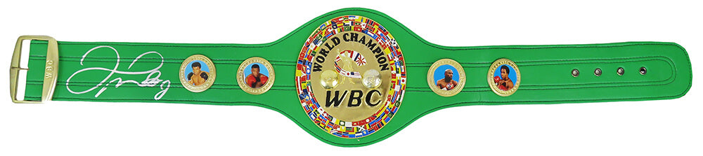 Floyd Mayweather Jr. Signed Green World Champion Full Size Boxing Belt - MAYBLT505 - Floyd Mayweather Jr. Signed Green World Champion Full Size Boxing Belt product image