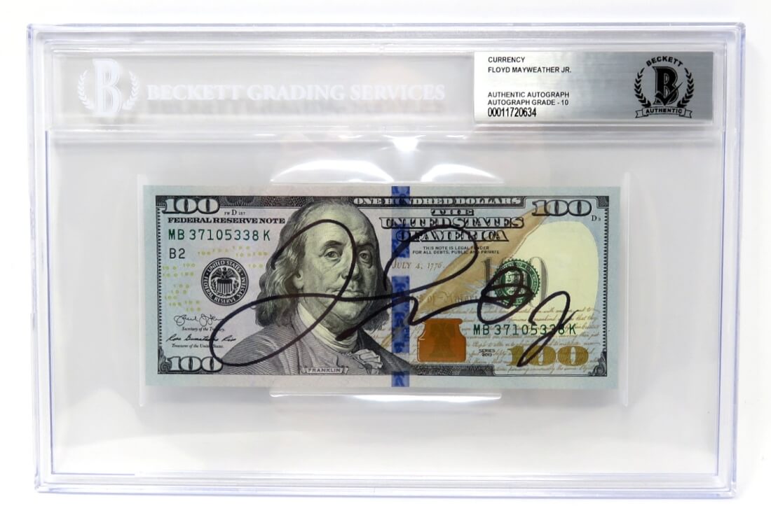 Floyd Mayweather Jr. Signed $100 Bill (Autograph Grade 10) (Beckett Encapsulated) - MAYCUT500 - Floyd Mayweather Jr. Signed $100 Bill (Autograph Grade 10) (Beckett Encapsulated) product image
