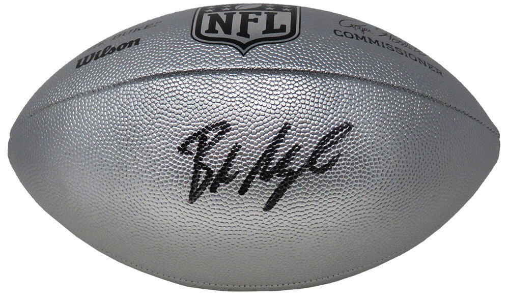 Baker Mayfield Signed Wilson Duke Silver Metallic NFL Full Size Replica Football - MAYFTB301 - Baker Mayfield Signed Wilson Duke Silver Metallic NFL Full Size Replica Football product image