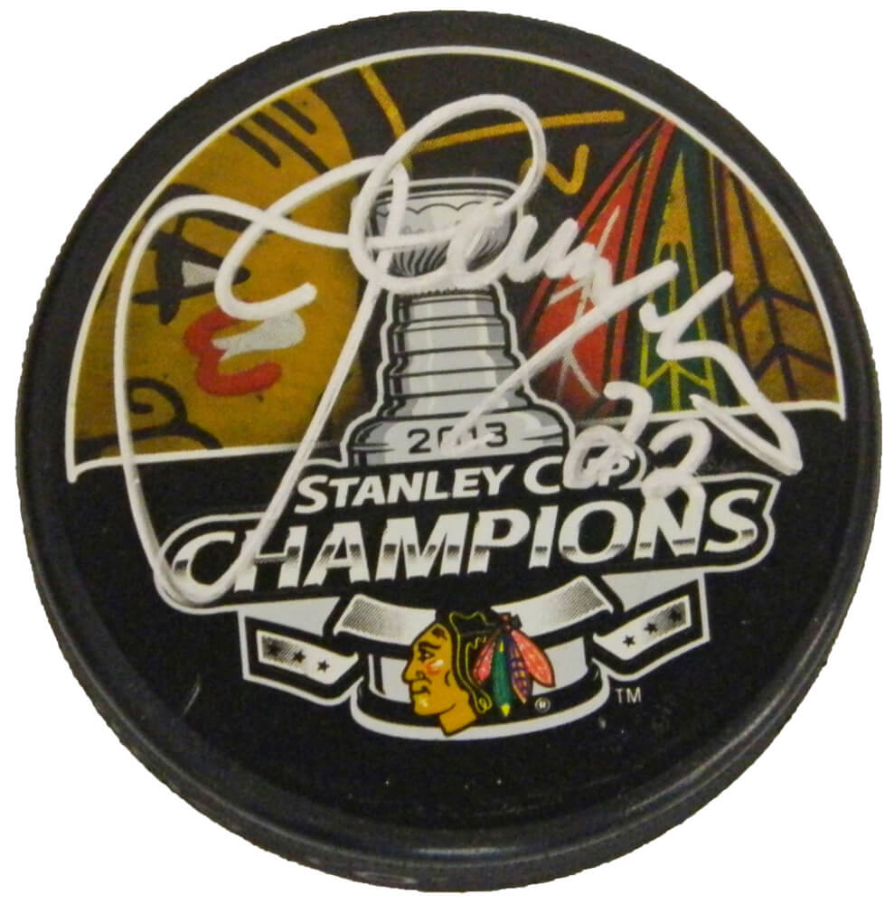 Jamal Mayers Signed Blackhawks 2013 Stanley Cup Champs Logo Hockey Puck - MAYPUC400 - Jamal Mayers Signed Blackhawks 2013 Stanley Cup Champs Logo Hockey Puck product image