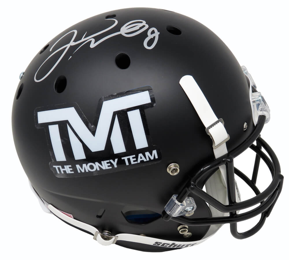 Floyd Mayweather Jr. Signed The Money Team Black Matte Full Size Replica Helmet - MAYREP500 - Floyd Mayweather Jr. Signed The Money Team Black Matte Full Size Replica Helmet product image