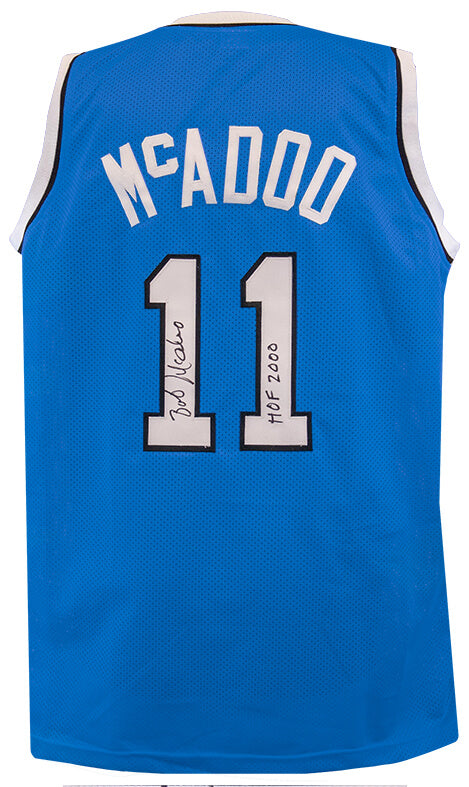 Bob McAdoo Signed Blue Throwback Custom Basketball Jersey w/HOF 2000 - MCAJRY200 - Bob McAdoo Signed Blue Throwback Custom Basketball Jersey w/HOF 2000 product image