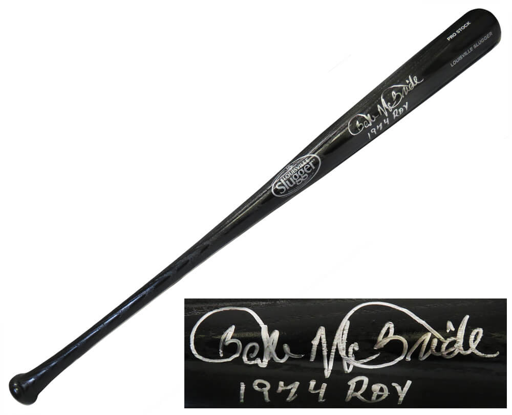 Bake McBride Signed Rawlings Black Big Stick Baseball Bat w/1974 ROY - MCBBAT100 - Bake McBride Signed Rawlings Black Big Stick Baseball Bat w/1974 ROY product image