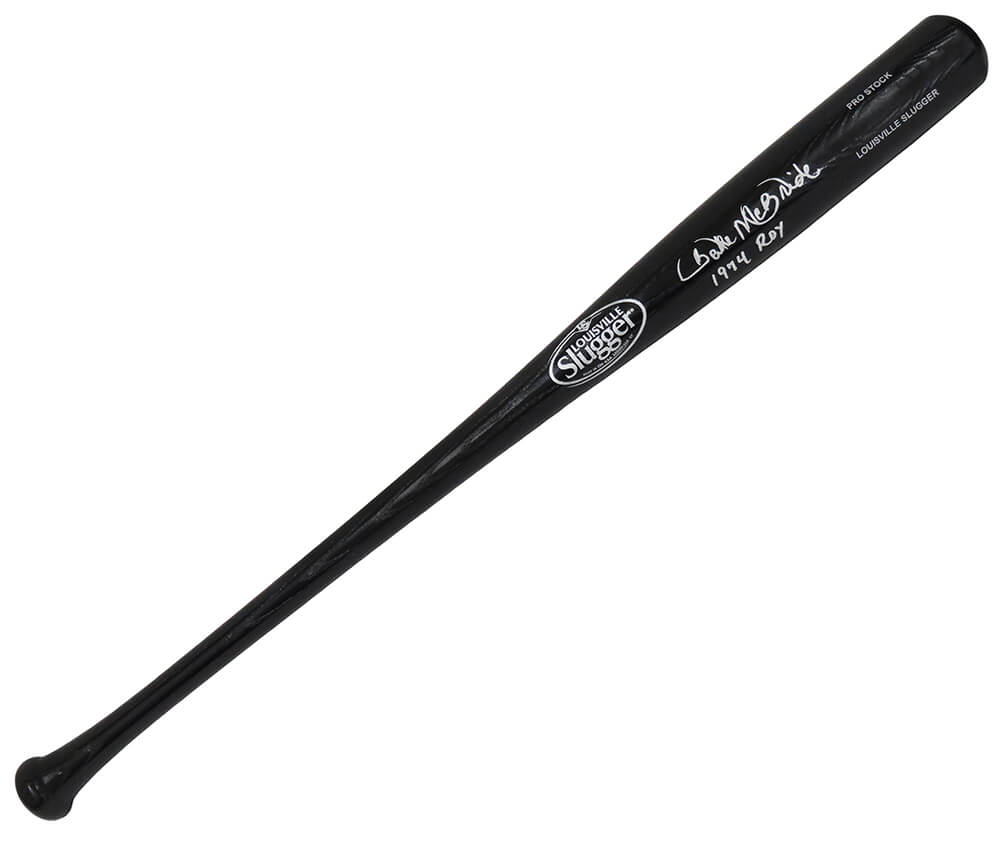 Bake McBride Signed Louisville Slugger Pro Stock Black Baseball Bat w/1974 ROY - MCBBAT101 - Bake McBride Signed Louisville Slugger Pro Stock Black Baseball Bat w/1974 ROY product image