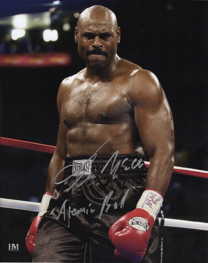 Oliver McCall Signed Boxing In Ring 8x10 Photo w/Atomic Bull - MCC08P502 - Oliver McCall Signed Boxing In Ring 8x10 Photo w/Atomic Bull product image