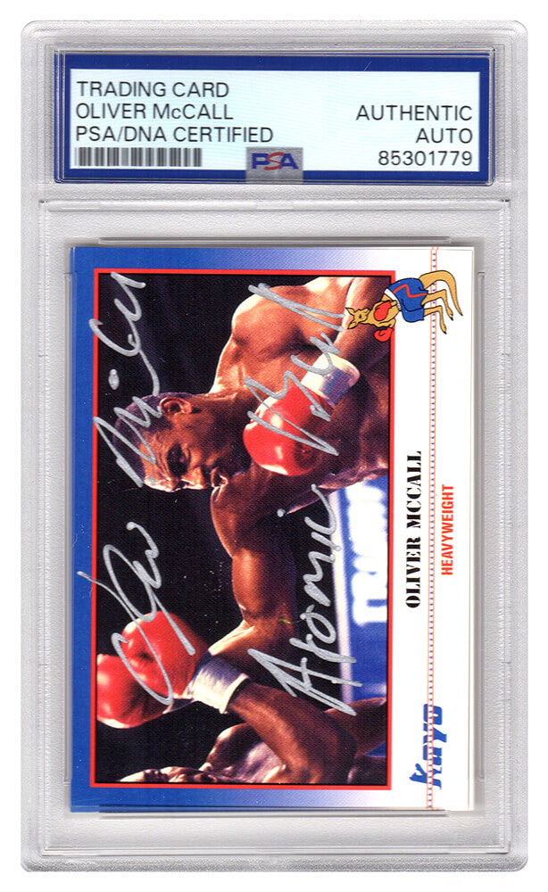 Oliver McCall Signed 1991 Kayo Boxing Card #182 w/Atomic Bull - (PSA Encapsulated) - MCCCAR504 - Oliver McCall Signed 1991 Kayo Boxing Card #182 w/Atomic Bull - (PSA Encapsulated) product image