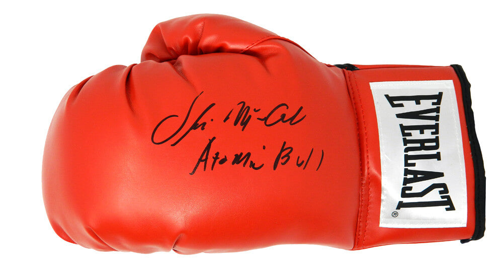 Oliver McCall Signed Everlast Red Boxing Glove w/Atomic Bull - MCCGLV501 - Oliver McCall Signed Everlast Red Boxing Glove w/Atomic Bull product image