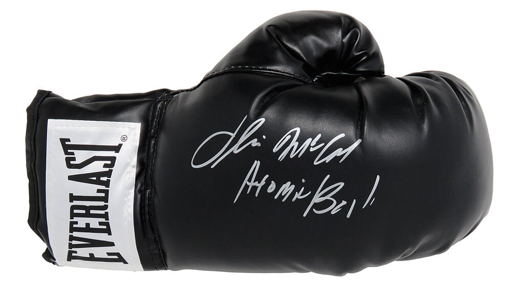 Oliver McCall Signed Everlast Black Boxing Glove w/Atomic Bull - MCCGLV503 - Oliver McCall Signed Everlast Black Boxing Glove w/Atomic Bull product image