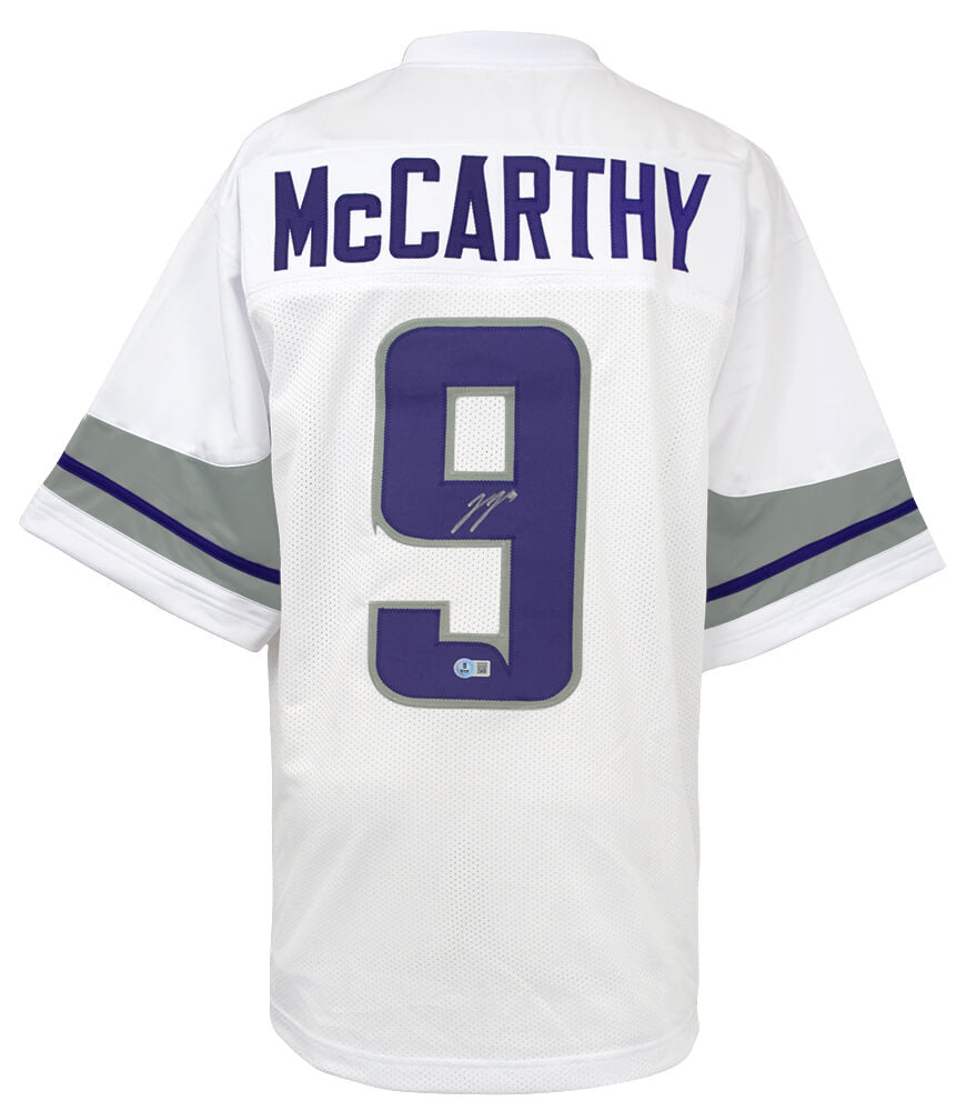 J.J. (JJ) McCarthy Signed White Alternate Custom Football Jersey - (Beckett) - MCCJRY342 - J.J. (JJ) McCarthy Signed White Alternate Custom Football Jersey - (Beckett) product image