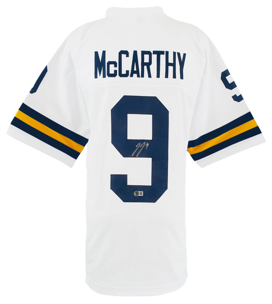 J.J. (JJ) McCarthy Signed White Custom College Football Jersey - (Beckett) - MCCJRY343 - J.J. (JJ) McCarthy Signed White Custom College Football Jersey - (Beckett) product image