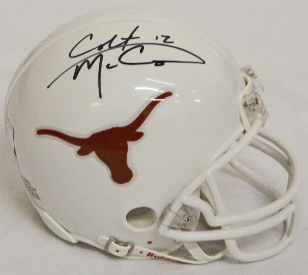 Colt McCoy Signed Texas Longhorns Riddell Mini Helmet - MCCMIN300 - Colt McCoy Signed Texas Longhorns Riddell Mini Helmet product image