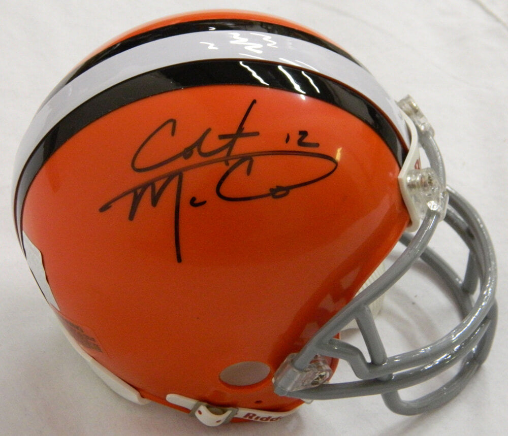 Colt McCoy Signed Browns Riddell Mini Helmet - MCCMIN301 - Colt McCoy Signed Browns Riddell Mini Helmet product image