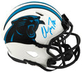 Christian McCaffrey Signed Carolina Panthers Lunar Eclipse Riddell Speed Mini Helmet (Beckett) - MCCMIN311 - Christian McCaffrey Signed Carolina Panthers Lunar Eclipse Riddell Speed Mini Helmet (Beckett) product image